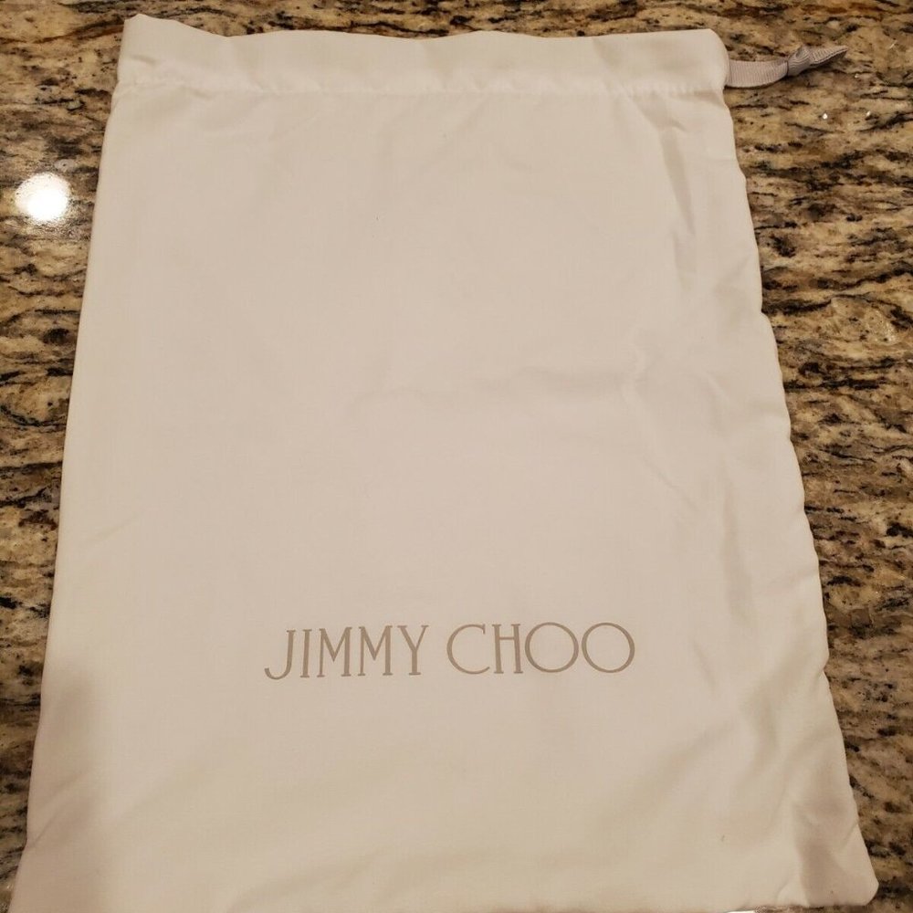 JIMMY CHOO White Silk Dust Bag / Dust Cover (10" X 13.5")